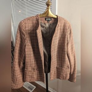 Womens Kasper Size 14 Pink Tan Blazer Jacket